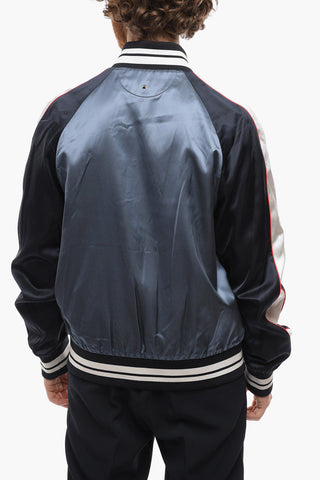 Terry Patch Logo Satin Bomber Jacket