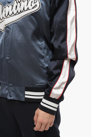 Terry Patch Logo Satin Bomber Jacket