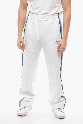 Straight Fit EMBLEM DE CAZA Sweatpants with Contrasting Bands
