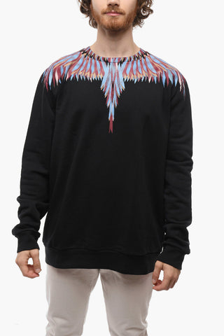 Crew Neck LINES WINGS Brushed Cotton Sweatshirt
