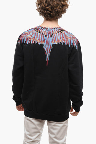 Crew Neck LINES WINGS Brushed Cotton Sweatshirt