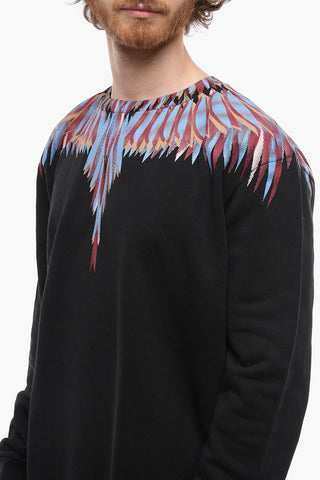 Crew Neck LINES WINGS Brushed Cotton Sweatshirt