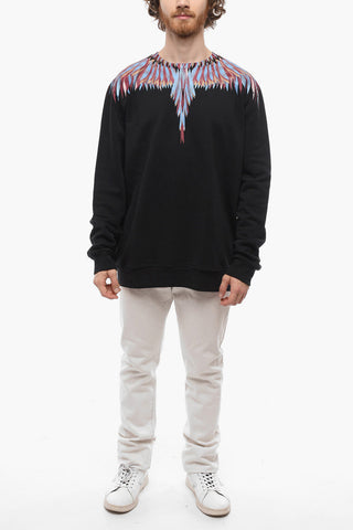 Crew Neck LINES WINGS Brushed Cotton Sweatshirt
