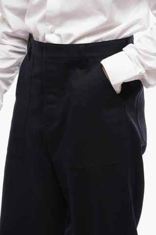 Cotton Baggy Pants with Patch Pockets