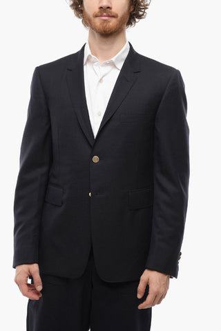 Blazer in Twill di Lana con Tasche con Aletta