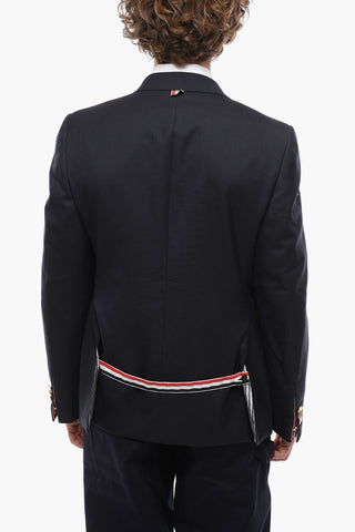 Wool Twill Blazer with Flap Pockets