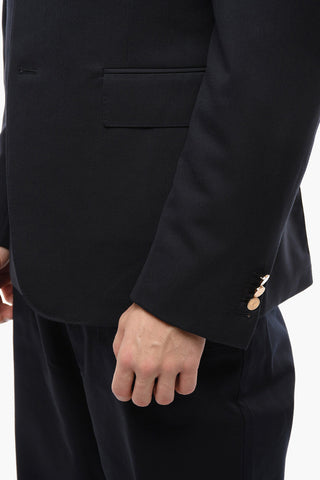Blazer in Twill di Lana con Tasche con Aletta