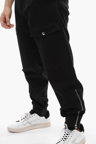 Pantaloni Cargo in Cotone con Zip alla Caviglia