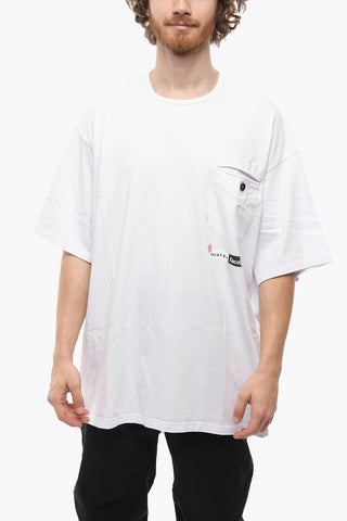 FACETASM Crew Neck Cotton T-Shirt with Breast-pocket