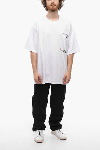 FACETASM Crew Neck Cotton T-Shirt with Breast-pocket