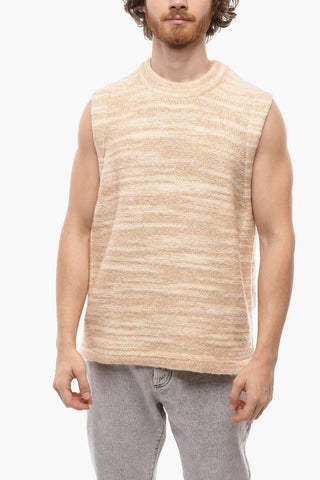 Sleeveless Crew-neck Sweater with Side Zip