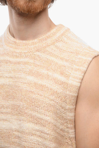 Sleeveless Crew-neck Sweater with Side Zip
