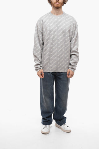 Pullover in Misto Cotone Jacquard con Logo All-Over