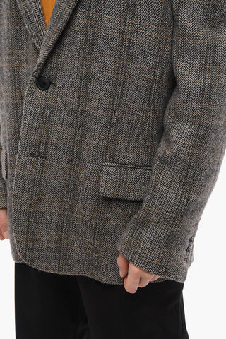 Half-lined FERGUS Herringbone Wool Blazer