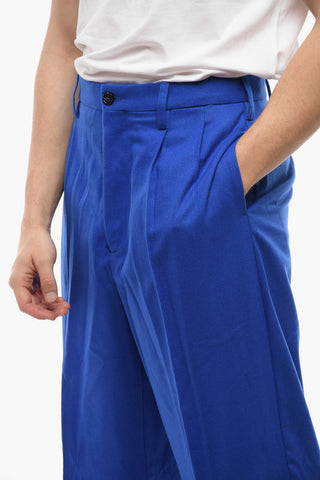 Single-pleated Concealed Buttoning Regular Fit Pants