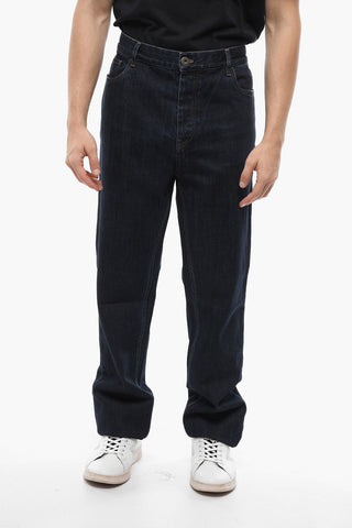 Jeans 5 Tasche Regular Fit con Lavaggio Scuro 21cm