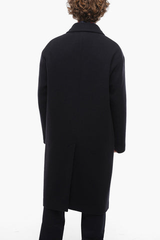 Single-Breasted NOCI Wool and Nylon Coat with Flap Pockets