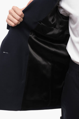 Wool Double-breasted Blazer with Peak Lapel
