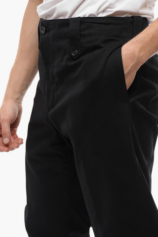 Hopsack Cotton Slim Fit Pants with Zipped Ankles