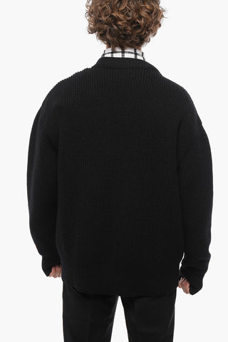 Virgin Wool 5 Buttons Cardigan