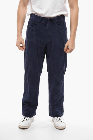 Cropped Ribbed Velour Cropped Pants