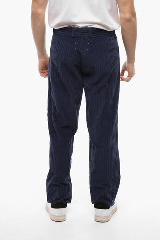 Cropped Ribbed Velour Cropped Pants