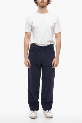 Cropped Ribbed Velour Cropped Pants
