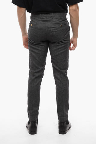 Virgin Wool Hopsack Trousers with Preppy Fit