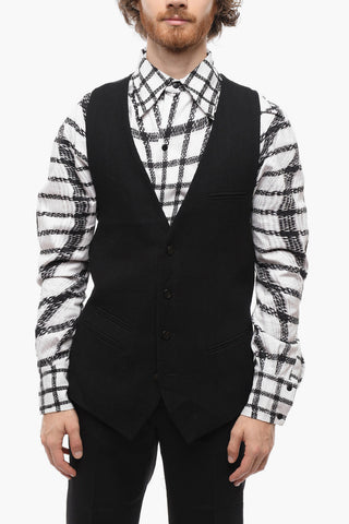 Single-breasted ROY SLOUCHY Wool Waistcoat with Back Martingale