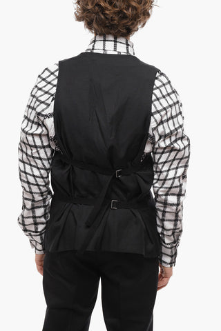 Single-breasted ROY SLOUCHY Wool Waistcoat with Back Martingale