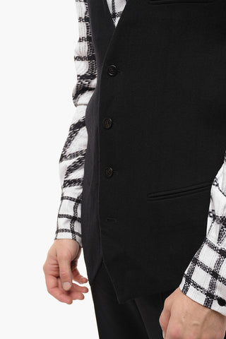 Single-breasted ROY SLOUCHY Wool Waistcoat with Back Martingale