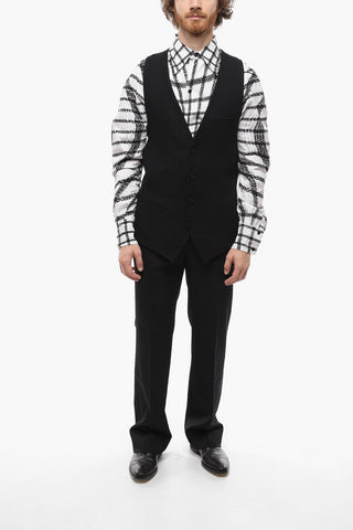 Single-breasted ROY SLOUCHY Wool Waistcoat with Back Martingale