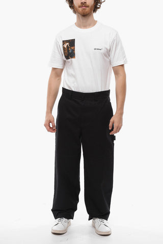 Wide Leg DIAG POCKET Cotton Cargo Pants