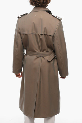 Iridescent Effect Belted Woll Trench
