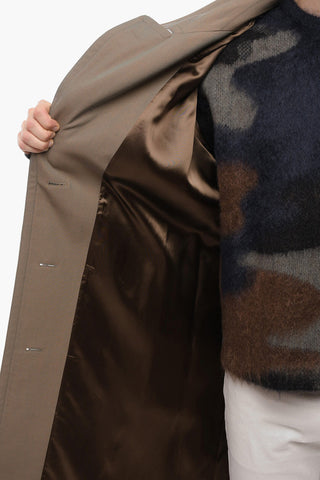 Iridescent Effect Belted Woll Trench