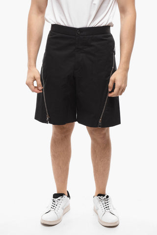 Cotton Shorts with Side Maxi Zips