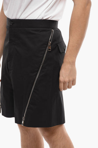 Cotton Shorts with Side Maxi Zips