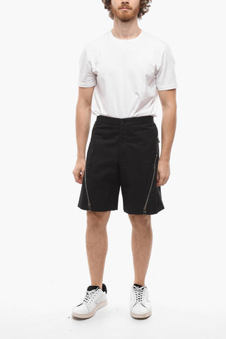 Cotton Shorts with Side Maxi Zips