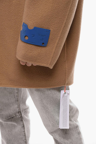 Cappotto in Misto Lana con Cappuccio e Chiusura a Zip