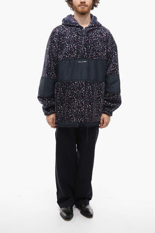 Anorak in Pile con Logo Argentato
