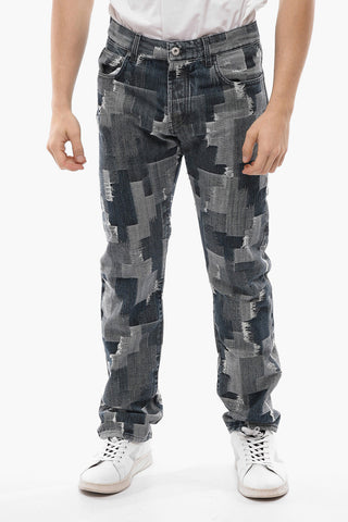 Straight Fit ALL OVER CROSS Patchwork Denims 18cm