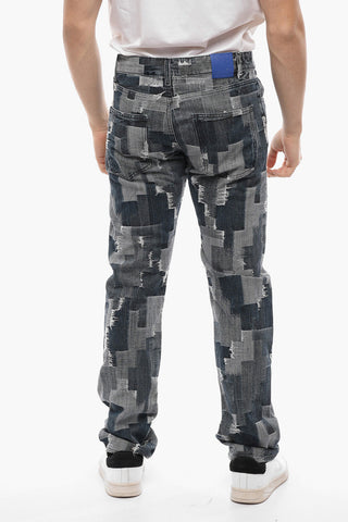 Straight Fit ALL OVER CROSS Patchwork Denims 18cm