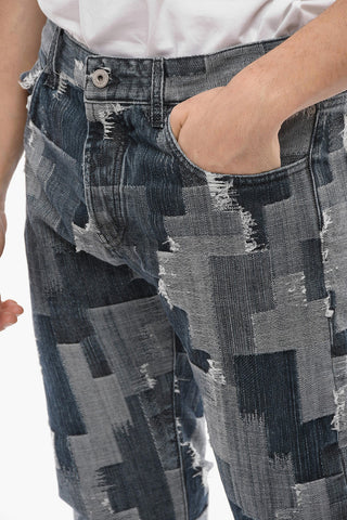 Straight Fit ALL OVER CROSS Patchwork Denims 18cm