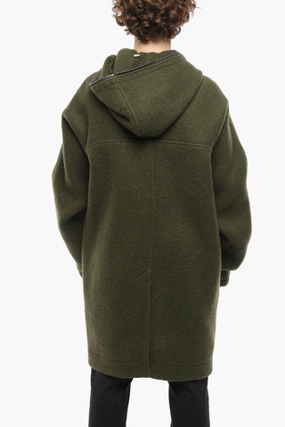 STROBE Hooded Alpaca Blend Coat with Zip