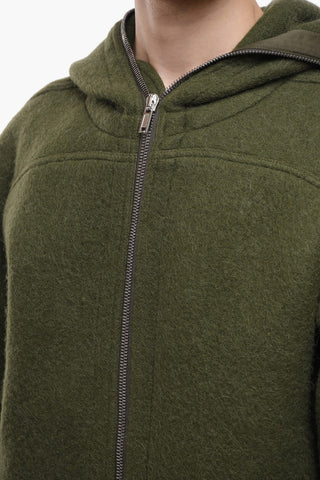 STROBE Hooded Alpaca Blend Coat with Zip