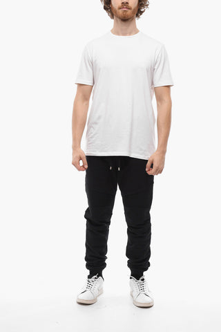 Joggers Biker in Cotone Garzato con 3 Tasche