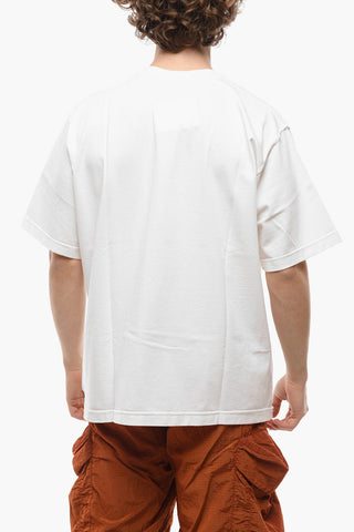 Cotton Crew-Neck T-shirt with Tupac Maxi Print