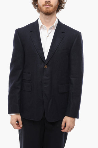 Blazer in Tweed di Lana con Tasche con Aletta