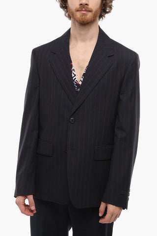 Blazer Monopetto in Lana Vergine Gessata