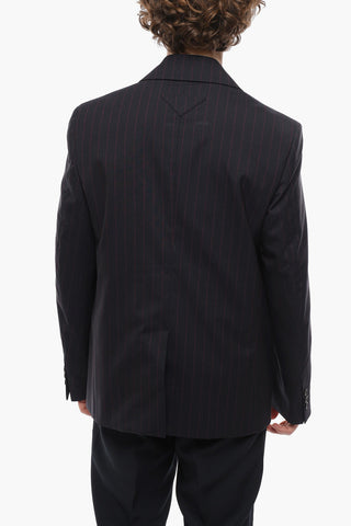 Blazer Monopetto in Lana Vergine Gessata